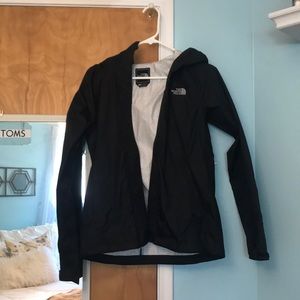 Black north face raincoat